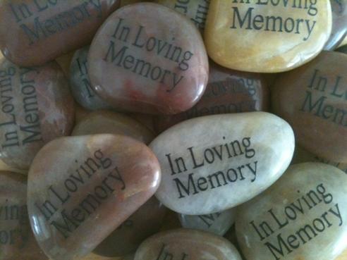 Memorial Stones that are personalized on both sides, memory stones